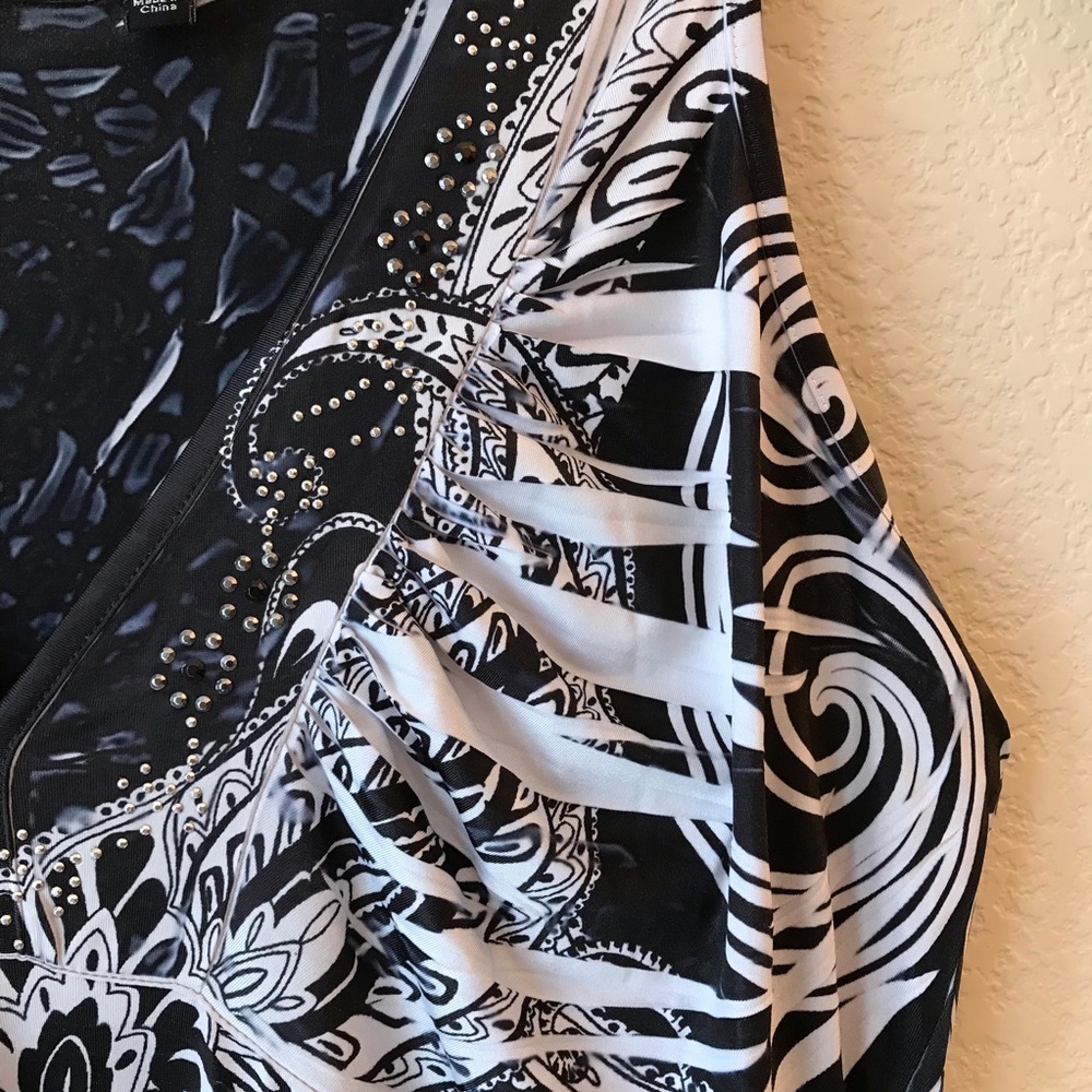Apt 9 Sleeveless Dress Black & White Mini Bling - Picture 4 of 7